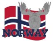 Magnet elg med flagg