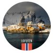 Glassmagnet Sakrisøy i Lofoten, vinter