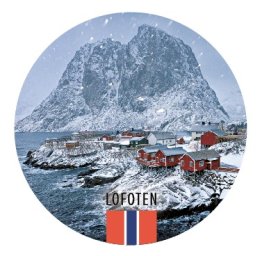 Glassmagnet Hamnøy i Lofoten, vinter