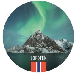 Glassmagnet Olstind på Sakrisøy i Lofoten