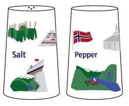 Salt og pepperbøsser Geiranger