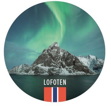 Glassmagnet Olstind på Sakrisøy i Lofoten