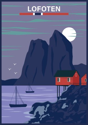 Lofoten / Nordlys broderi