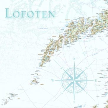 Servietter kart Lofoten
