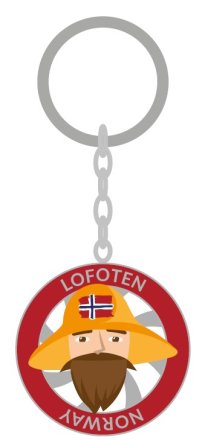 Nøkkelring metall spinner Lofoten fisker