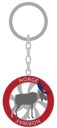 Nøkkelring metall spinner Norge elg