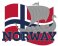Magnet vikingskip med flagg
