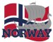 Magnet vikingskip med flagg